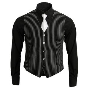1920s Al Capone Gangster Outfits Halloween Mafia Cosplay Suit Black Pinstripe